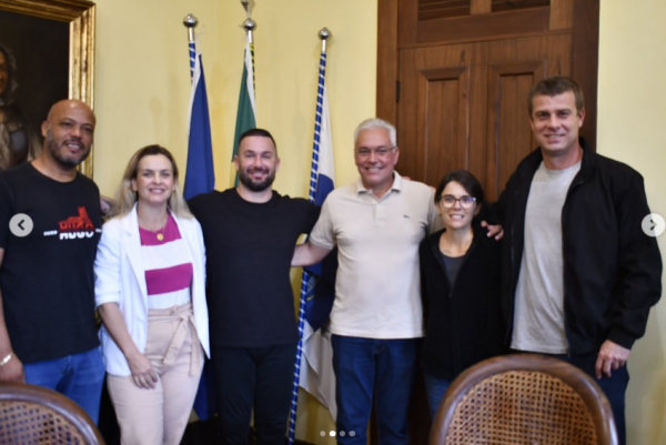 O prefeito de Piraí, Dr. Ricardo Passos, recebeu em sua sede o  atleta medalhista olímpico, Diego Hypólito!