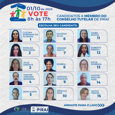 Eleição do Conselho Tutelar de Piraí 2024/2028: Conheça os Candidatos e Participe da Escolha dos Defensores das Crianças e Adolescentes!