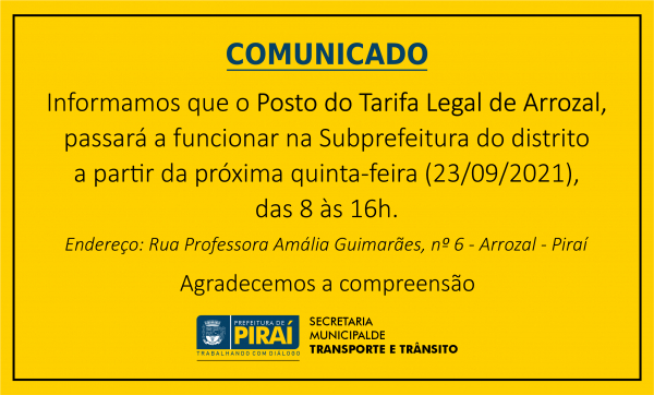 Posto do Tarifa Legal de Arrozal em novo endereço