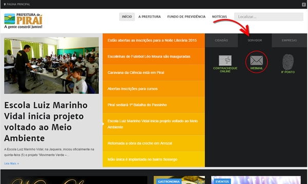 Servidores municipais devem acessar e-mail pelo site da PMP
