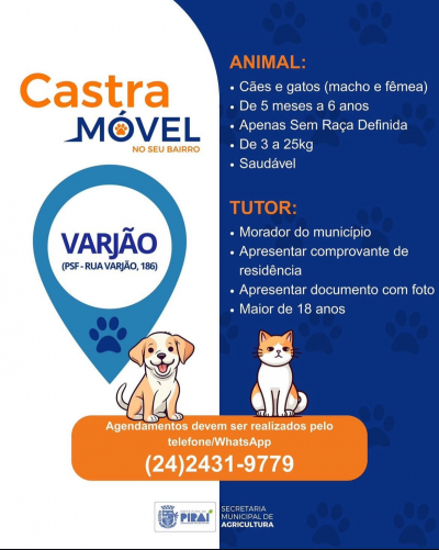 Castramóvel está de volta e já está atendendo no bairro Varjão