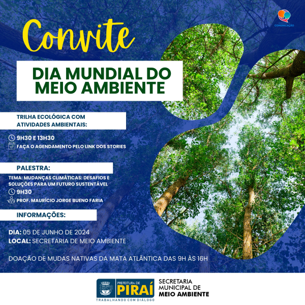 Programação marca comemoração em Piraí do Dia Mundial do Meio Ambiente