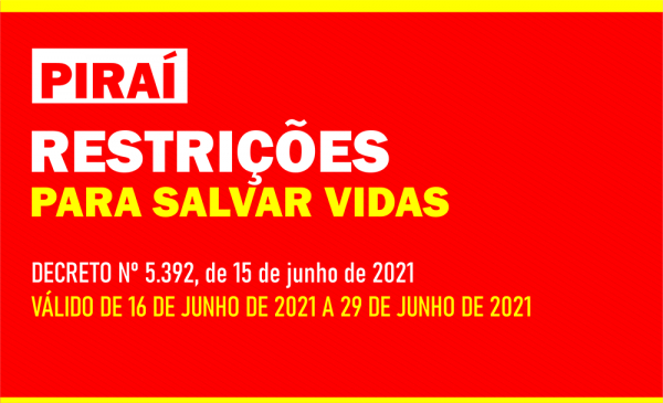 NOVO DECRETO Nº 5.392, DE 15 de JUNHO DE 2021.