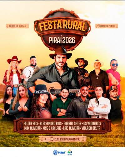 Piraí recebe a Festa Rural 2026 com exposição de cavalos, shows e festival da cachaça