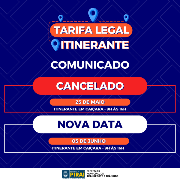 Alteração na data do &#039;Tarifa Legal Itinerante&#039; no bairro Caiçara