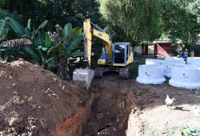 Obra de Construção de Redes de Drenagem Pluvial na Rua Fonseca no bairro Vila das Palmeiras