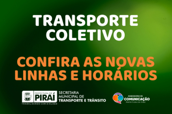 Horário e linhas do transporte coletivo | atualizado em 12/03