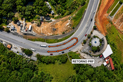 RioSP informa fechamento temporário de retorno no km 233 da Via Dutra para avanço das obras na Serra das Araras